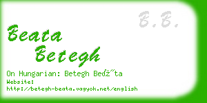 beata betegh business card